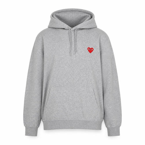 Comme des Garçons PLAY Women Grey 3XL Pullover Hoodie Heart Embroidered