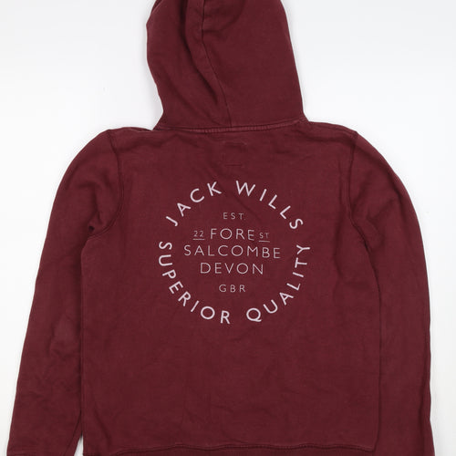 Jack Wills Women’s Red UK 12 Pullover Hoodie Logo Graphic