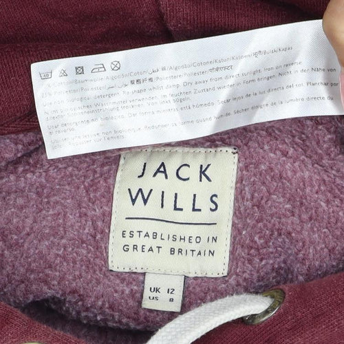 Jack Wills Women’s Red UK 12 Pullover Hoodie Logo Graphic