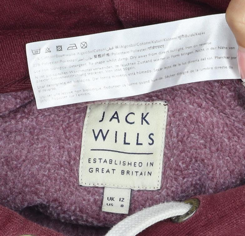 Jack Wills Women’s Red UK 12 Pullover Hoodie Logo Graphic