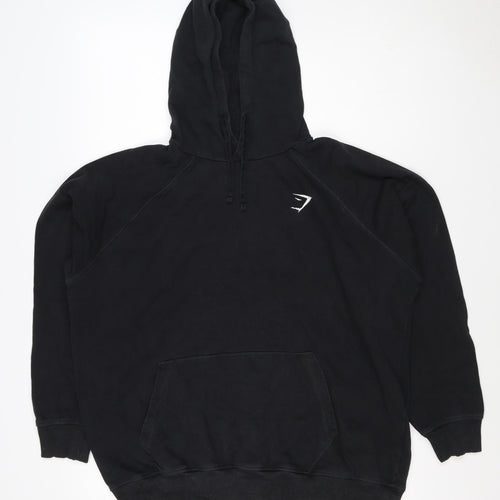Gymshark Men’s Black XL Pullover Hoodie Logo Gym Training Pockets