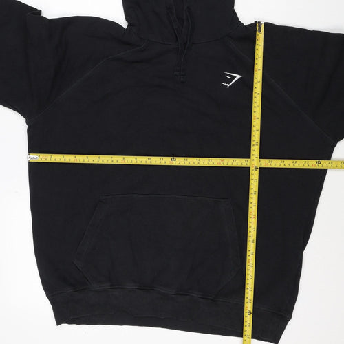 Gymshark Men’s Black XL Pullover Hoodie Logo Gym Training Pockets
