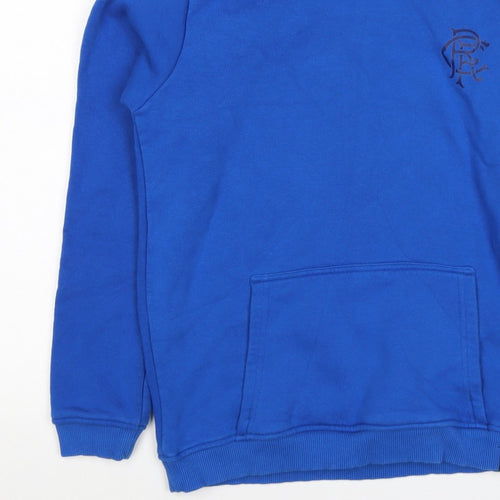 Castore Boys Blue XL Pullover Hoodie Rangers FC Logo Football Fleece