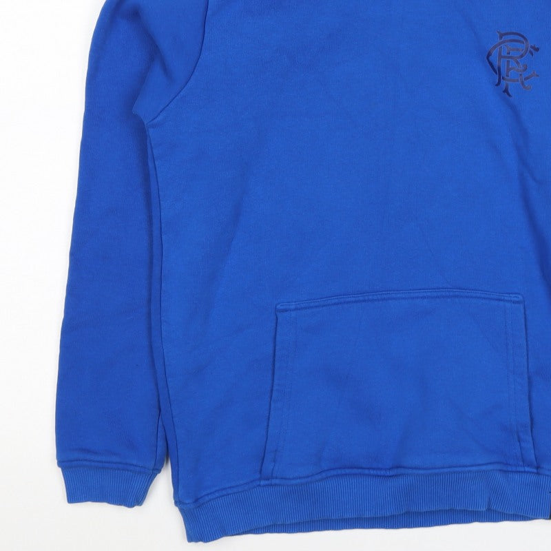 Castore Boys Blue XL Pullover Hoodie Rangers FC Logo Football Fleece
