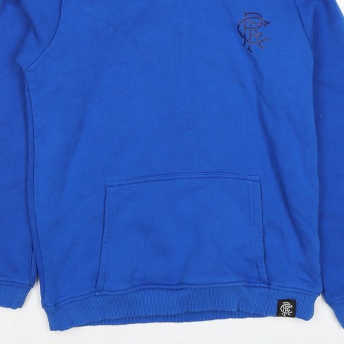 Castore Boys Blue XL Pullover Hoodie Rangers FC Logo Football Fleece