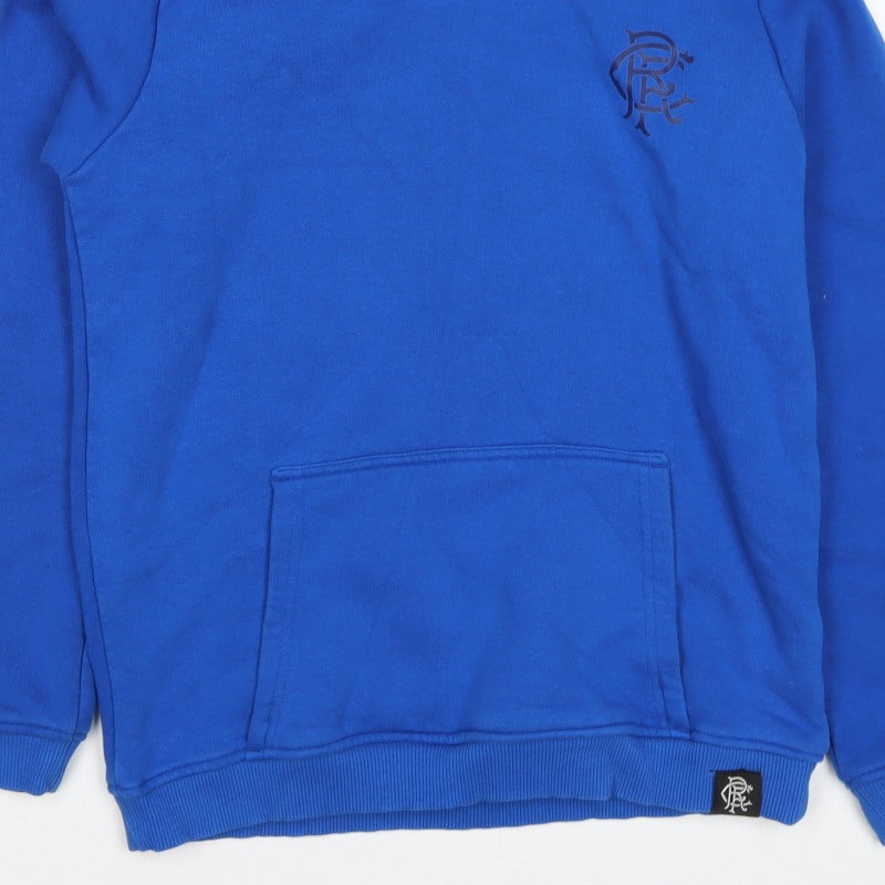 Castore Boys Blue XL Pullover Hoodie Rangers FC Logo Football Fleece