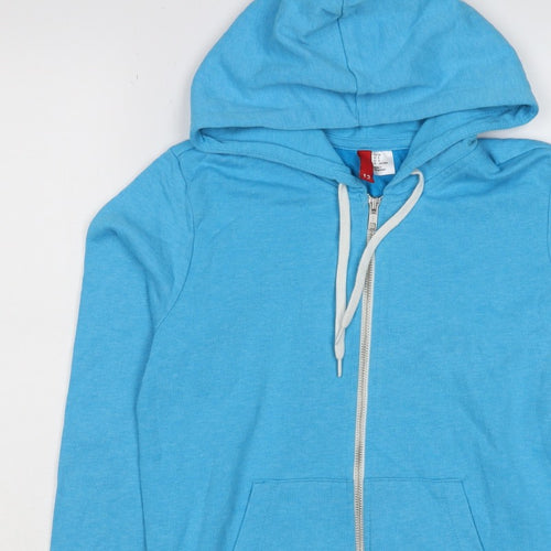Divided by H&M Women Blue UK 10 Full Zip Hooded Cotton Hoodie