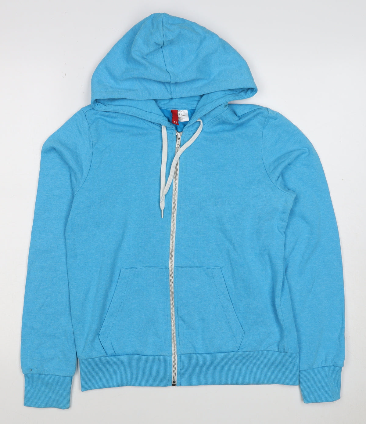 Divided by H&M Women Blue UK 10 Full Zip Hooded Cotton Hoodie
