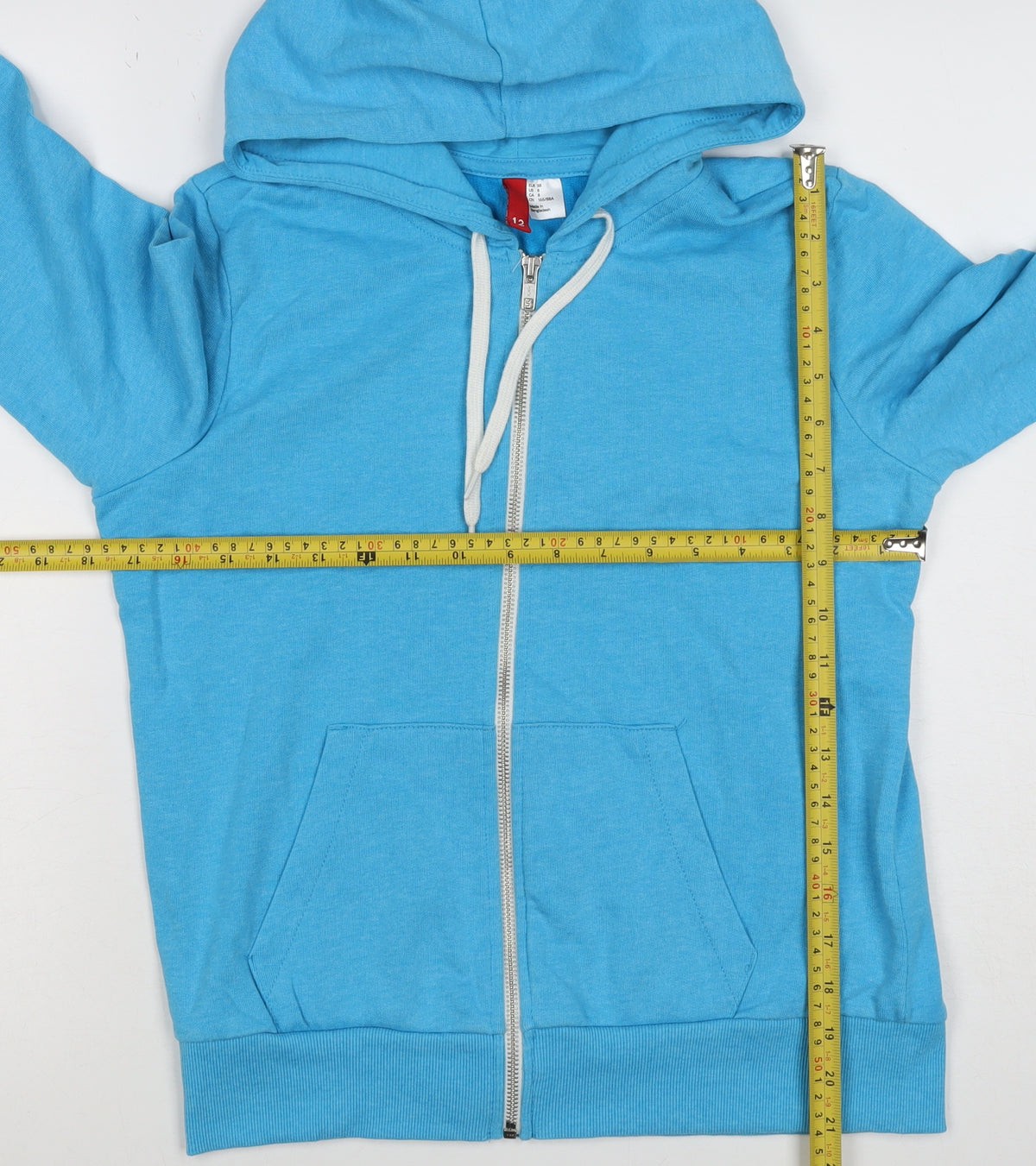 Divided by H&M Women Blue UK 10 Full Zip Hooded Cotton Hoodie