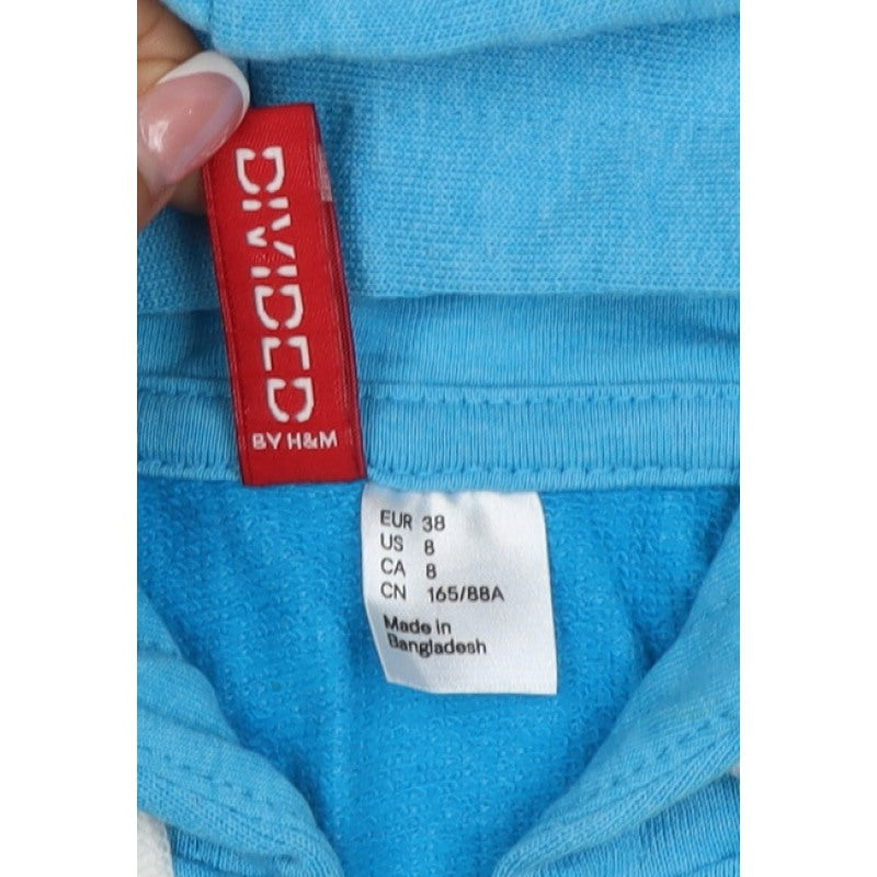 Divided by H&M Women Blue UK 10 Full Zip Hooded Cotton Hoodie