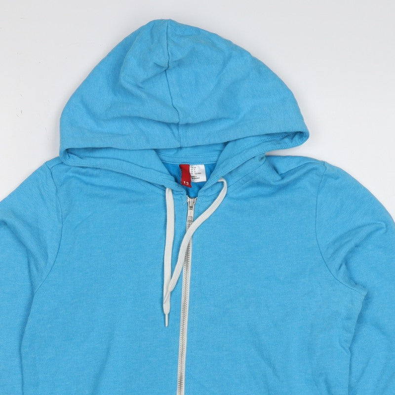 Divided by H&M Women Blue UK 10 Full Zip Hooded Cotton Hoodie