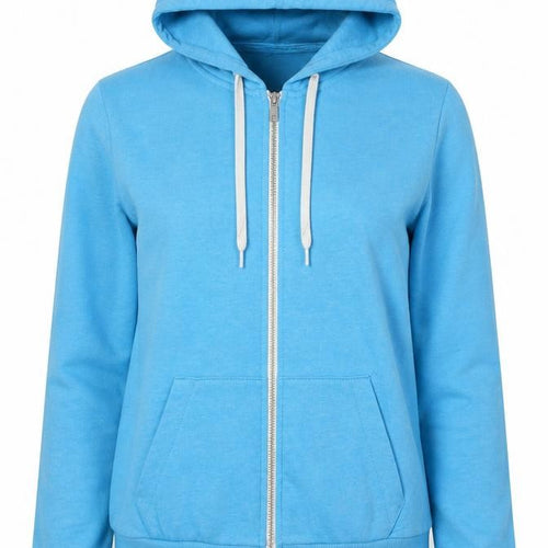 Divided by H&M Women Blue UK 10 Full Zip Hooded Cotton Hoodie
