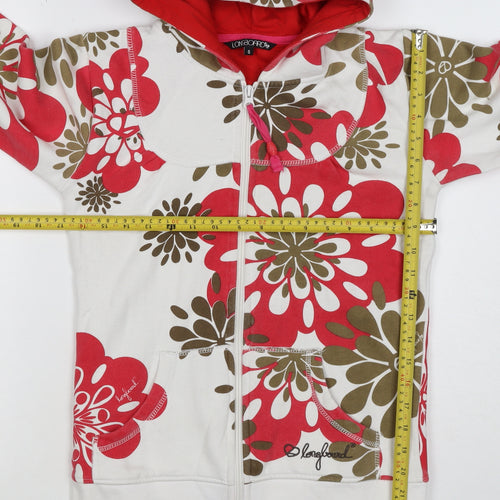 Longboard Women’s Multicoloured Floral Full Zip Hoodie UK 14