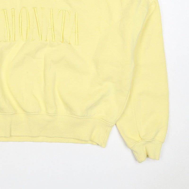 Additional view of H&M Women Yellow S Pullover Sweatshirt Embroidered Logo Crew Neck