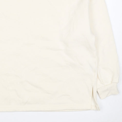 New Look Women Ivory L Longline Crew Neck Side Split Sweatshirt