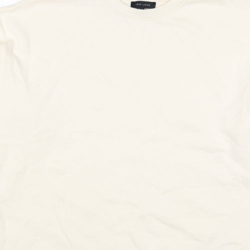 New Look Women Ivory L Longline Crew Neck Side Split Sweatshirt