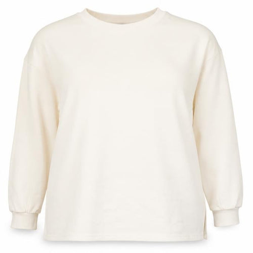 New Look Women Ivory L Longline Crew Neck Side Split Sweatshirt