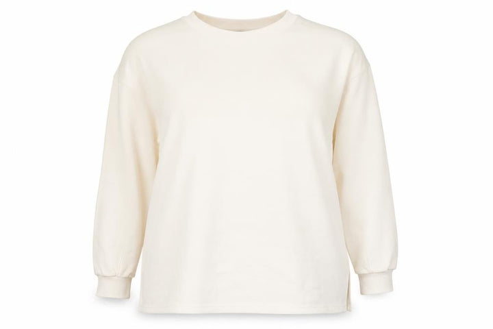 New Look Women Ivory L Longline Crew Neck Side Split Sweatshirt