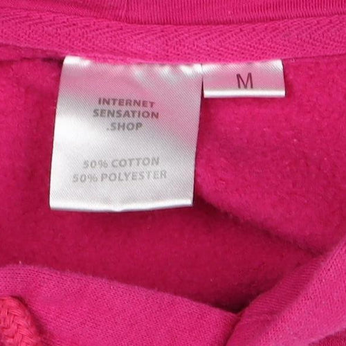 Internet Sensation Shop Women Pink M Skull Sequin Pullover Hoodie