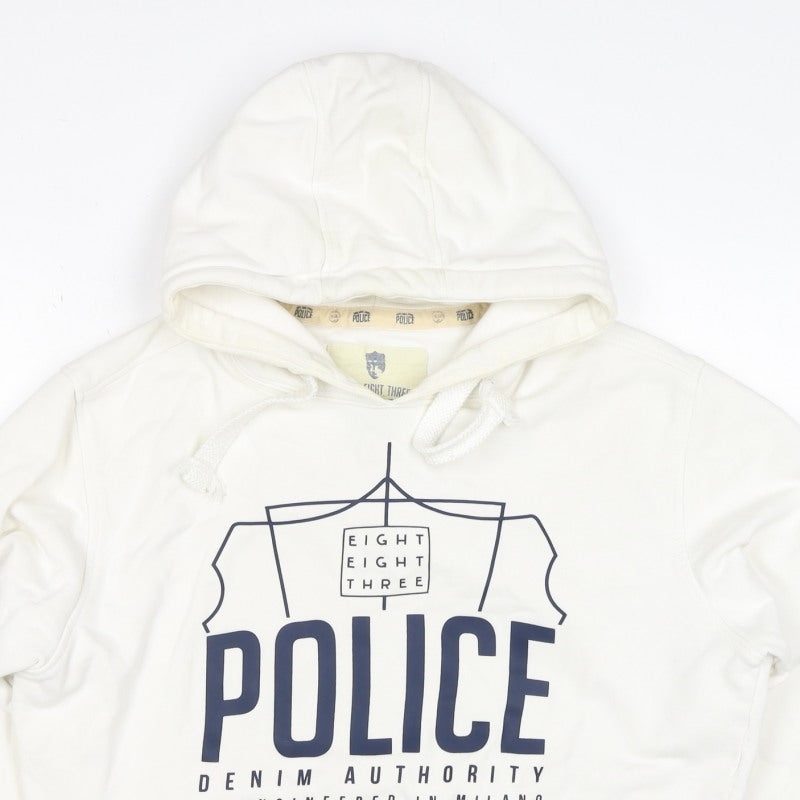 Additional view of Eight Eight Three Police Men’s Ivory M Pullover Graphic Hoodie