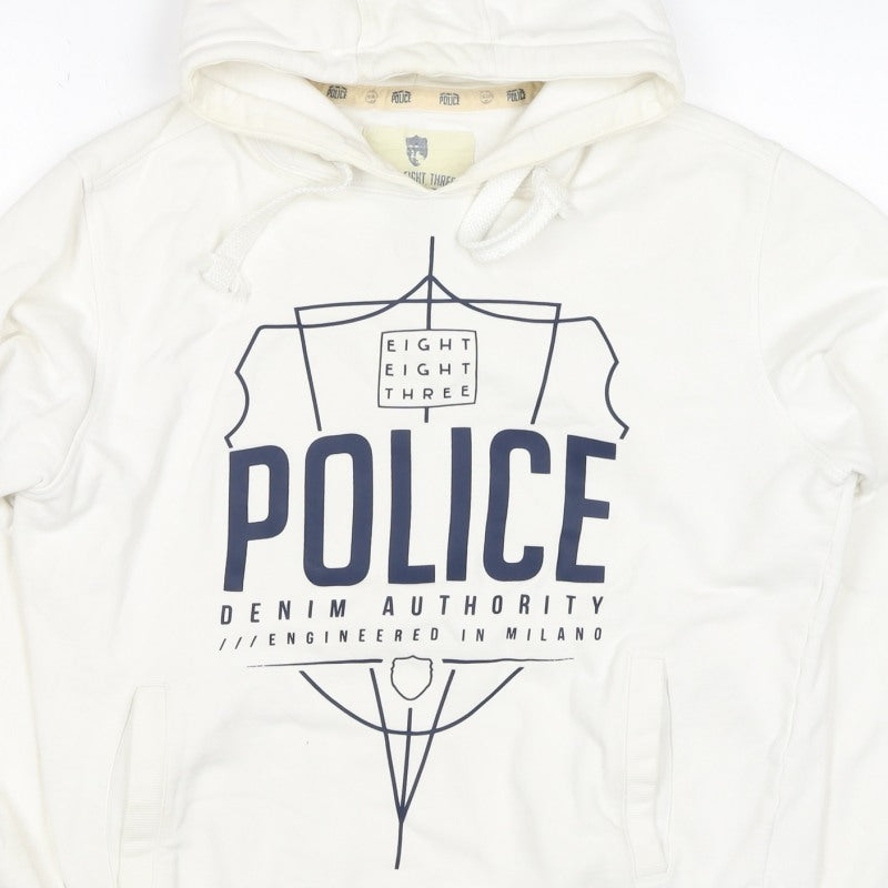 Additional view of Eight Eight Three Police Men’s Ivory M Pullover Graphic Hoodie