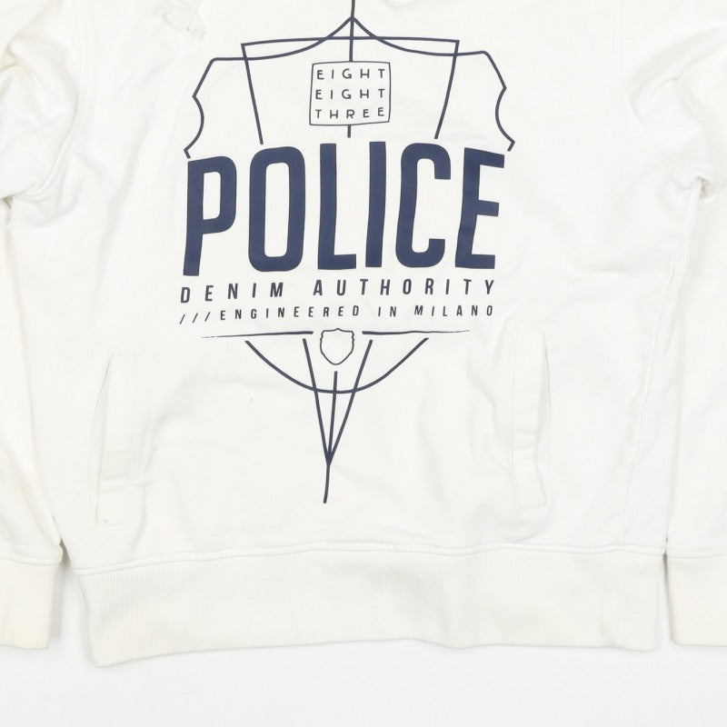 Additional view of Eight Eight Three Police Men’s Ivory M Pullover Graphic Hoodie