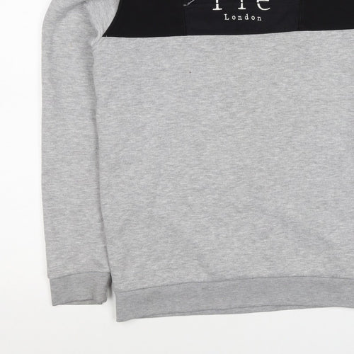 Prè London Men’s Grey M Crew Neck Logo Panel Sweatshirt