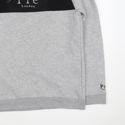 Prè London Men’s Grey M Crew Neck Logo Panel Sweatshirt