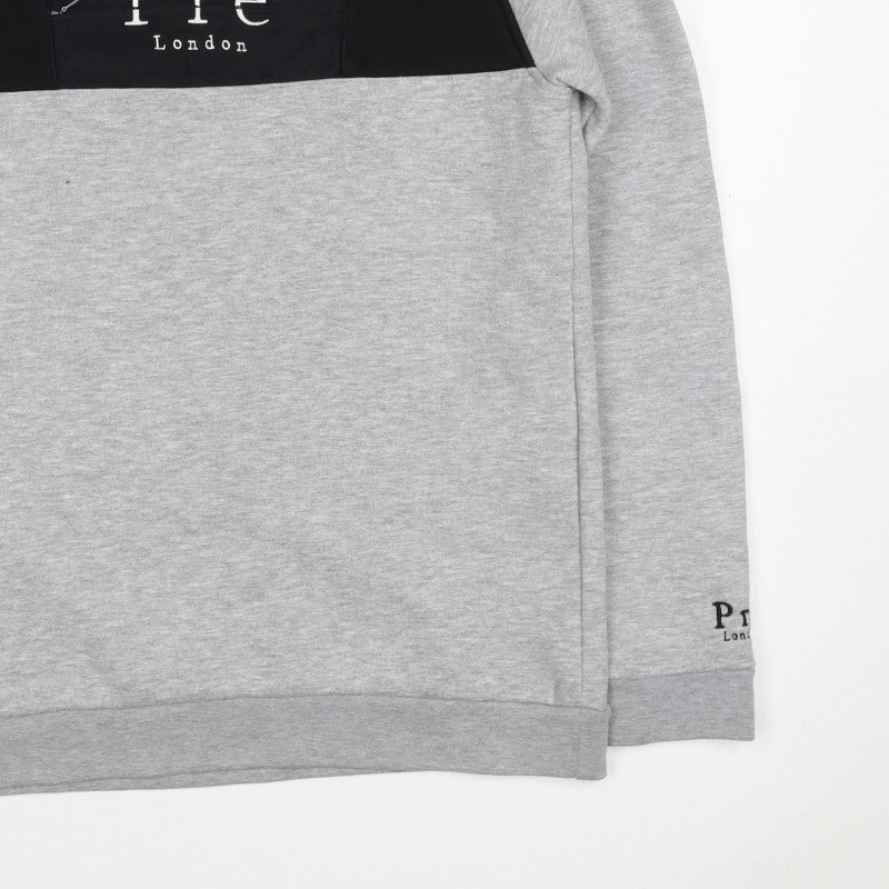 Prè London Men’s Grey M Crew Neck Logo Panel Sweatshirt