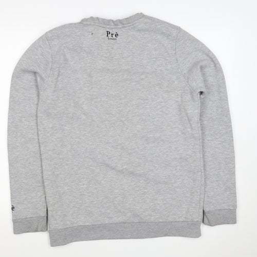 Prè London Men’s Grey M Crew Neck Logo Panel Sweatshirt