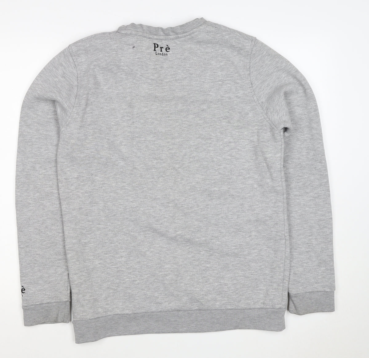 Prè London Men’s Grey M Crew Neck Logo Panel Sweatshirt