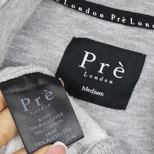Prè London Men’s Grey M Crew Neck Logo Panel Sweatshirt