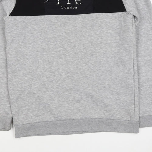 Prè London Men’s Grey M Crew Neck Logo Panel Sweatshirt
