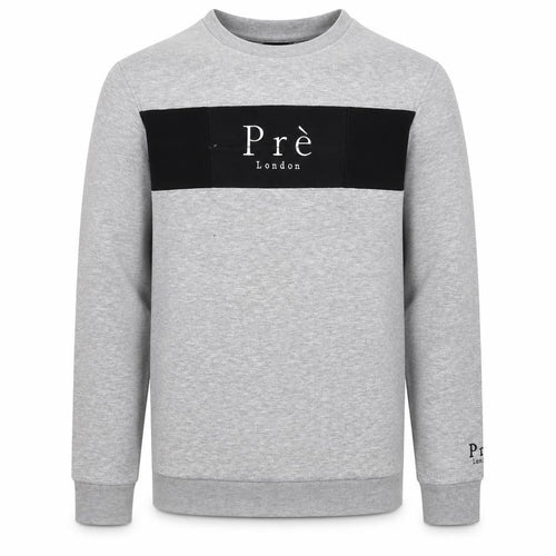 Prè London Men’s Grey M Crew Neck Logo Panel Sweatshirt