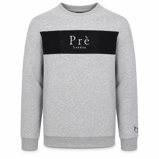 Prè London Men’s Grey M Crew Neck Logo Panel Sweatshirt