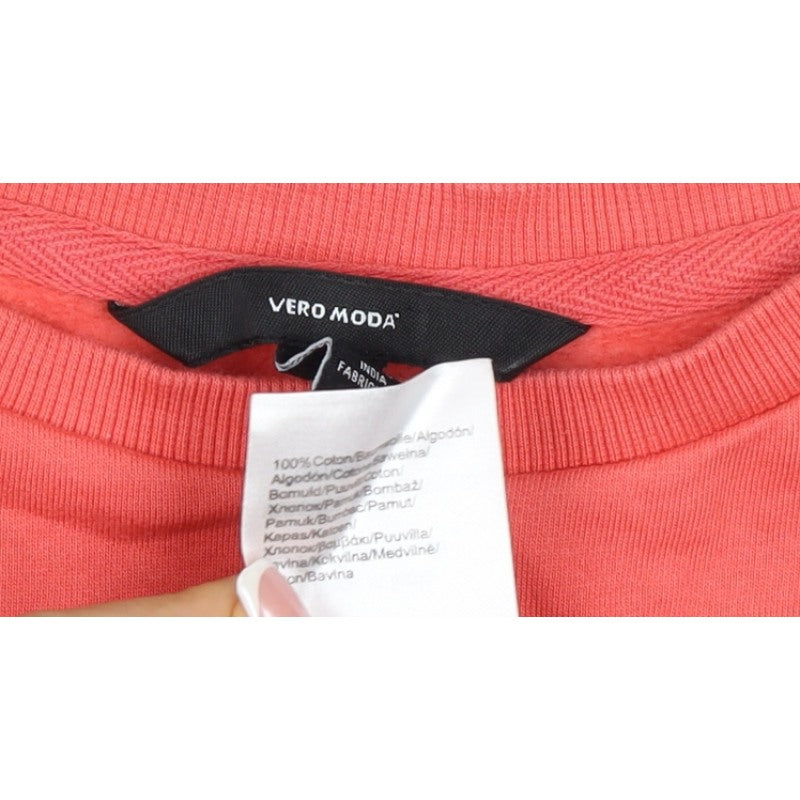 Additional view of Vero Moda Women Pink XS Pullover Sweatshirt Quote Graphic Cotton