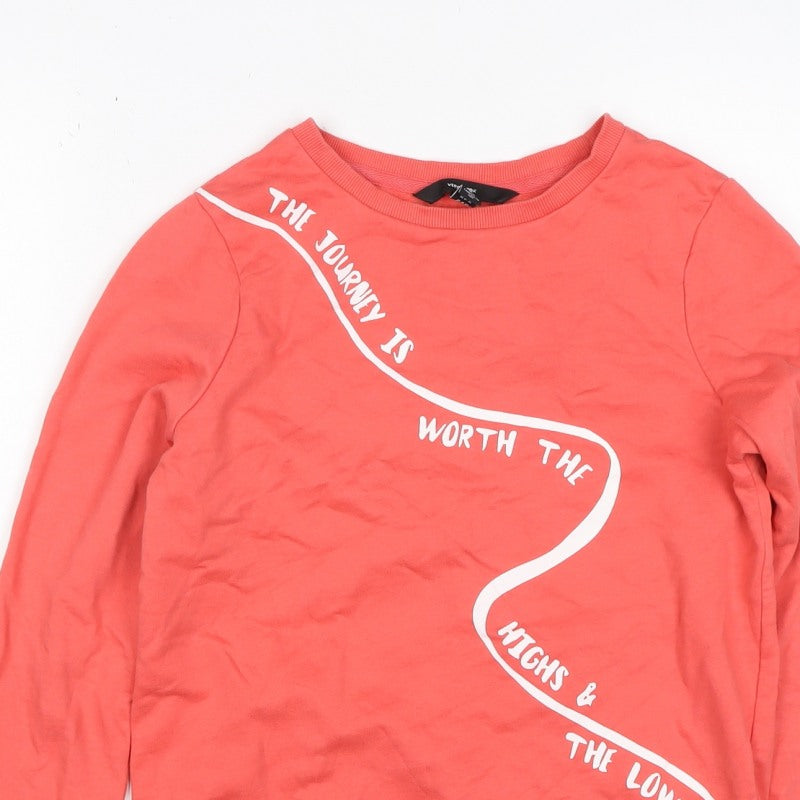 Additional view of Vero Moda Women Pink XS Pullover Sweatshirt Quote Graphic Cotton