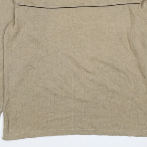 Columbia Men’s Beige L V-Neck Pullover Sweatshirt Outdoor Logo