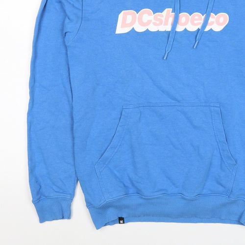 DC Shoes Men’s Blue M Pullover Logo Graphic Hooded Sweatshirt