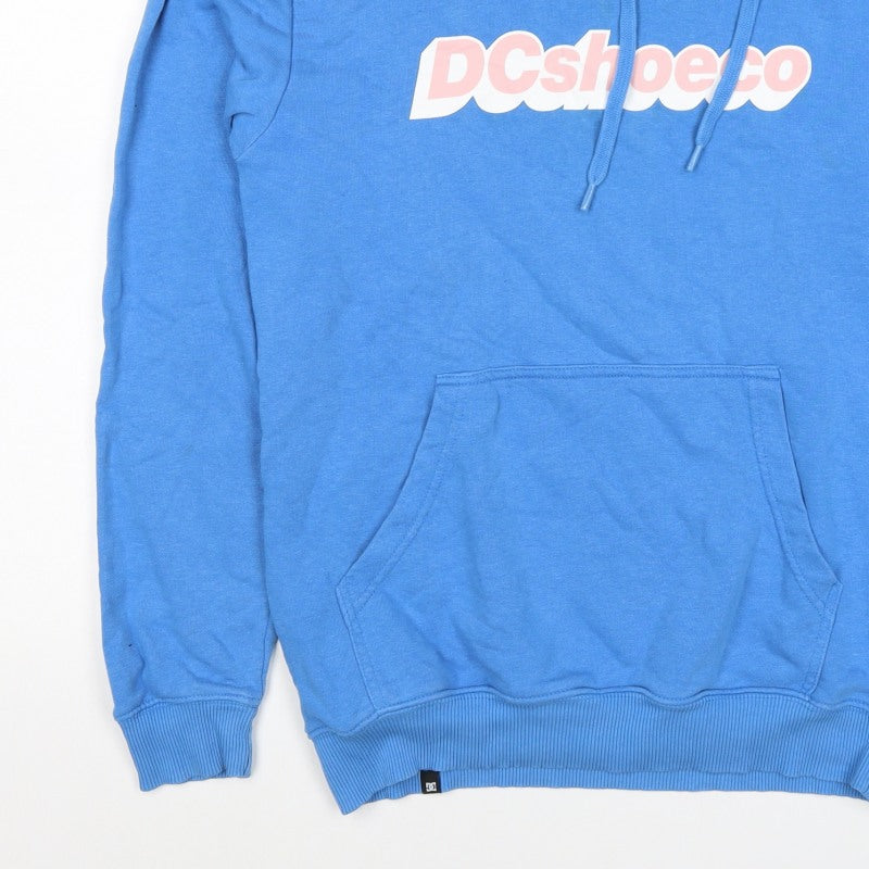 DC Shoes Men’s Blue M Pullover Logo Graphic Hooded Sweatshirt