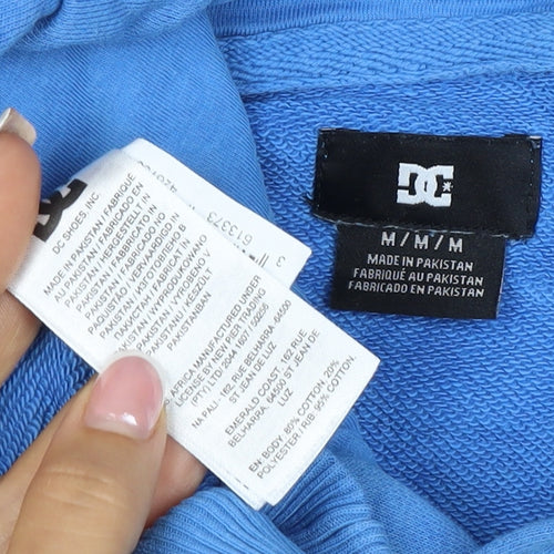 DC Shoes Men’s Blue M Pullover Logo Graphic Hooded Sweatshirt
