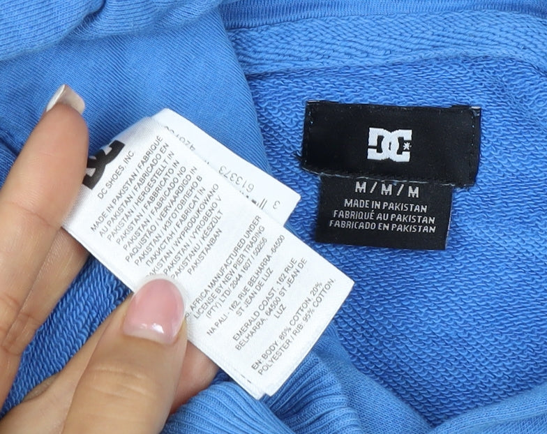 DC Shoes Men’s Blue M Pullover Logo Graphic Hooded Sweatshirt