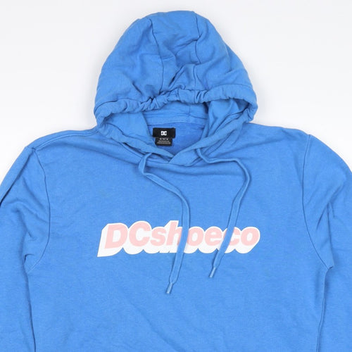 DC Shoes Men’s Blue M Pullover Logo Graphic Hooded Sweatshirt