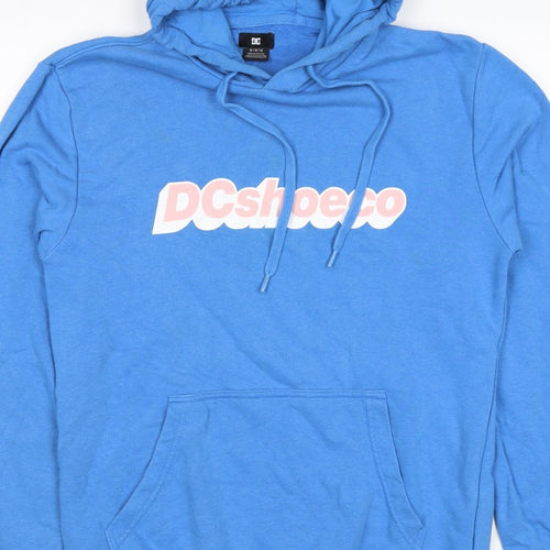 DC Shoes Men’s Blue M Pullover Logo Graphic Hooded Sweatshirt