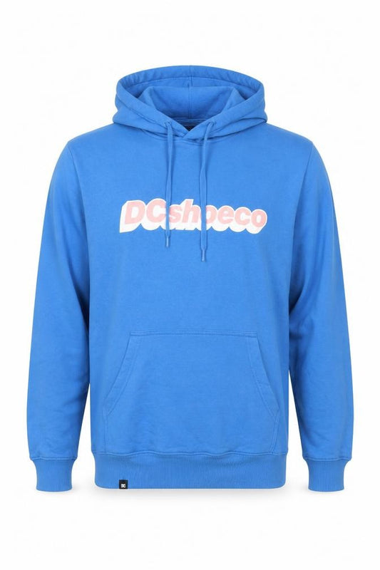DC Shoes Men’s Blue M Pullover Logo Graphic Hooded Sweatshirt