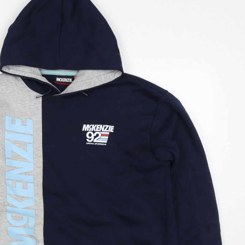 Additional view of McKenzie boys’ blue grey 3-4 years pullover logo hoodie