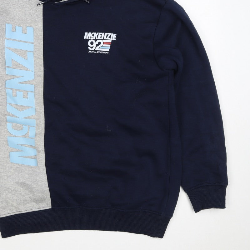 Additional view of McKenzie boys’ blue grey 3-4 years pullover logo hoodie