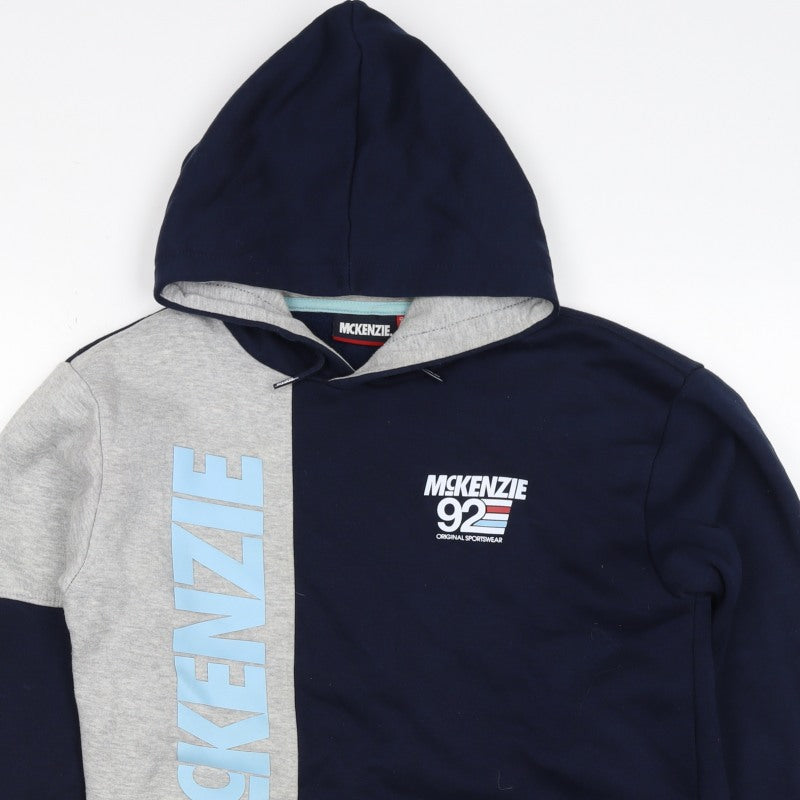 Additional view of McKenzie boys’ blue grey 3-4 years pullover logo hoodie