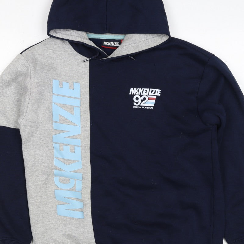 Additional view of McKenzie boys’ blue grey 3-4 years pullover logo hoodie