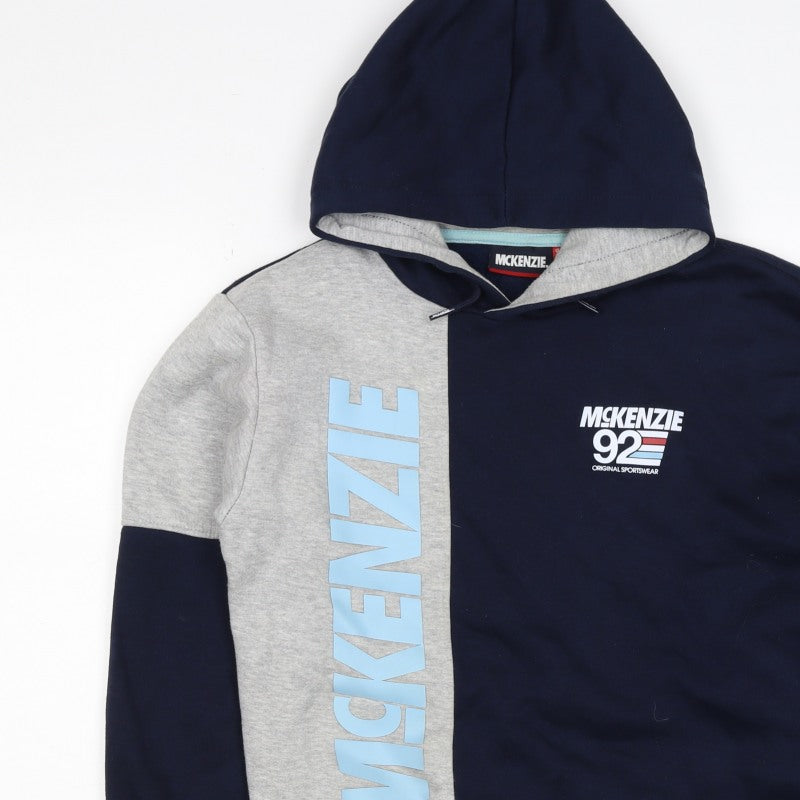 Additional view of McKenzie boys’ blue grey 3-4 years pullover logo hoodie